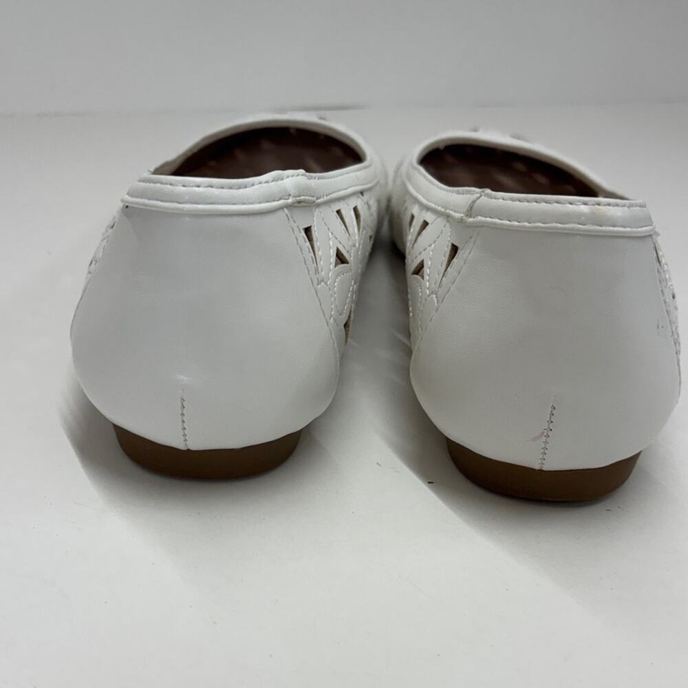 Mootsies Tootsies White Floral Cutout Ballet Flats Brunch Spring Shower 11M - Picture 3 of 10
